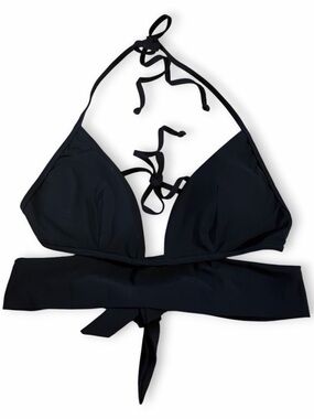 Sauvage Swimwear California Halter Bikini Top Black Sz Medium